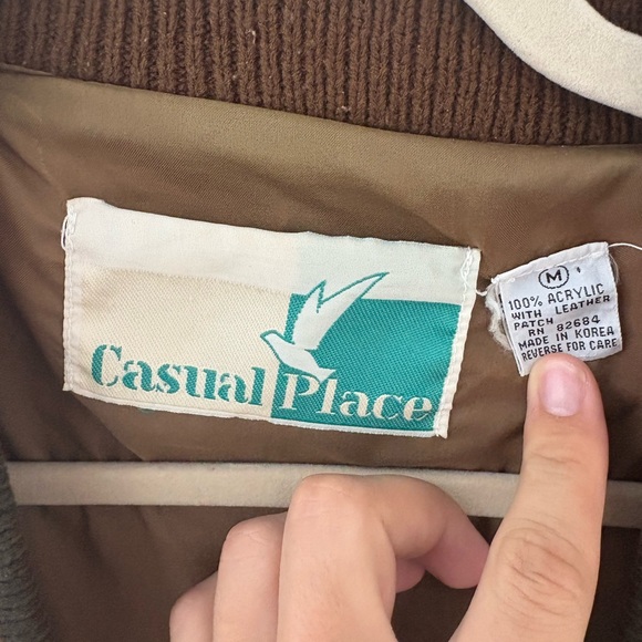 Men's Brown Geometric Bomber Jacket - Picture 2 of 4